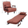 Costway Convertible Sofa Bed Folding Arm Chair Sleeper Leisure Recliner Lounge Couch HW54759CF 2