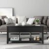 Costway Lift Top Coffee Table w/ Storage Compartment Shelf Living Room Black/Retro 5