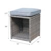 JARDINA Living Room Furniture Rattan Wicker Ottoman Set Footstool Footrest Seat with Removable Cushions Storage Space 5