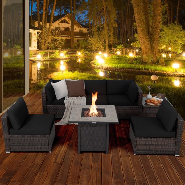 Costway 7PCS Patio Rattan Furniture Set 30 3