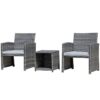 JARDINA 3 peças conjunto de móveis de pátio ao ar livre cadeiras de vime vime com armazenamento mesa de centro 1
