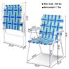 Costway 6pcs Folding Beach Chair Camping Lawn Webbing Chair Lightweight 1 Position Blue 5