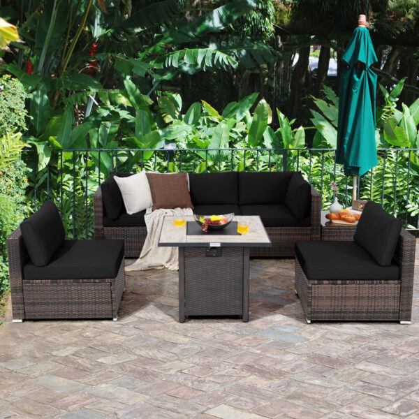 Costway 7PCS Patio Rattan Furniture Set 30 4