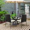 Patiojoy 4PCS Patio Wicker Rattan Dining Chairs Cushioned Seats Armrest Garden HW69382 3