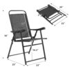 Costway Set Of 4 Folding Sling Chairs Patio Furniture Camping Pool Beach With Armrest 2