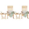 Costway 4PCS Patio Wooden Rocking Chair Bistro Set High Backrest W/Folding Side Table 1