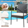 Patiojoy 4PCS Patio Wicker Rattan Dining Chairs Cushioned Seats Armrest Garden HW69382 5