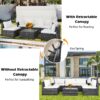 Juego de 6 piezas de muebles de exterior para patio Juego de conversación con dosel retráctil HW69177+ 6