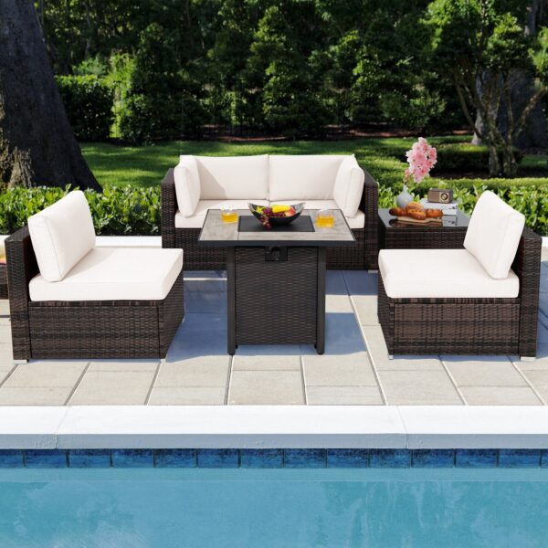 Patiojoy 6 PCS Patio Wicker Furniture Set 30 3