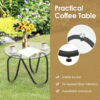 Patiojoy 3PCS Patio Rattan Furniture Set Conversational Sofa Coffee Table Garden HW64404 5