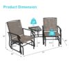 Patiojoy Double Swing Glider Chair Rocker Glass Table Umbrella Hole NP10188 6