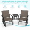 Patiojoy Double Swing Glider Chair Rocker Glass Table Umbrella Hole NP10188 4