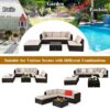 6PCS Outdoor Patio Rattan Furniture Set Cushioned Sectional Sofa Ottoman HW63878+ 5
